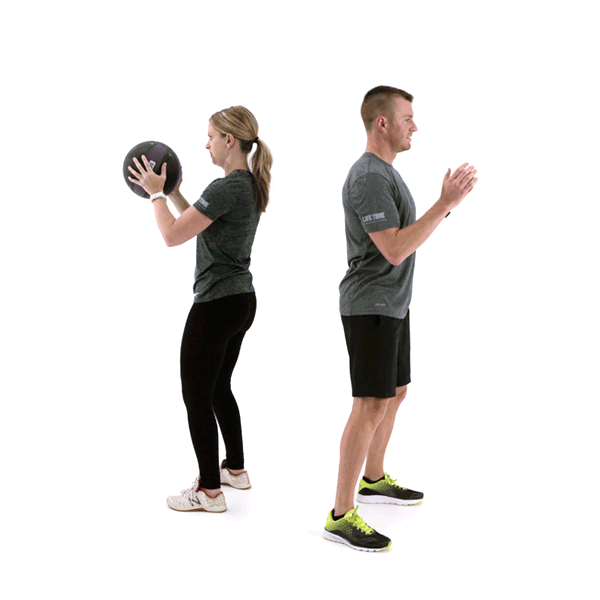 Squat with Rotational Pass