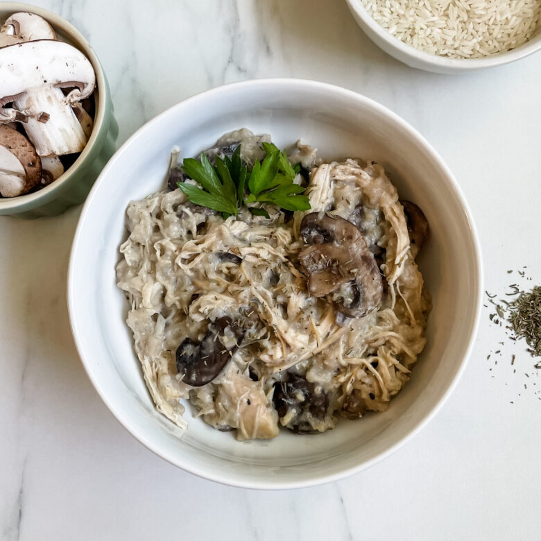 one pot creamy chicken and mushroom